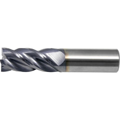 Corner Radius End Mill: 1" Dia, 1-1/2" LOC, 3.17 mm Radius, 4 Flute, Solid Carbide