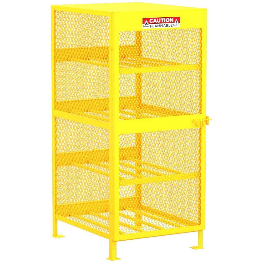 Gas Cylinder Carts, Racks, Stands & Holders; Gas Cylinder Rack Type: Gas Cylinder Storage Cabinet; Fits Cylinder Diameter: 12.5; Number Of Cylinders: 8; Overall Width: 32; Overall Height: 71; Material: Steel; Overall Length: 40.00; Cylinder Orientation: H