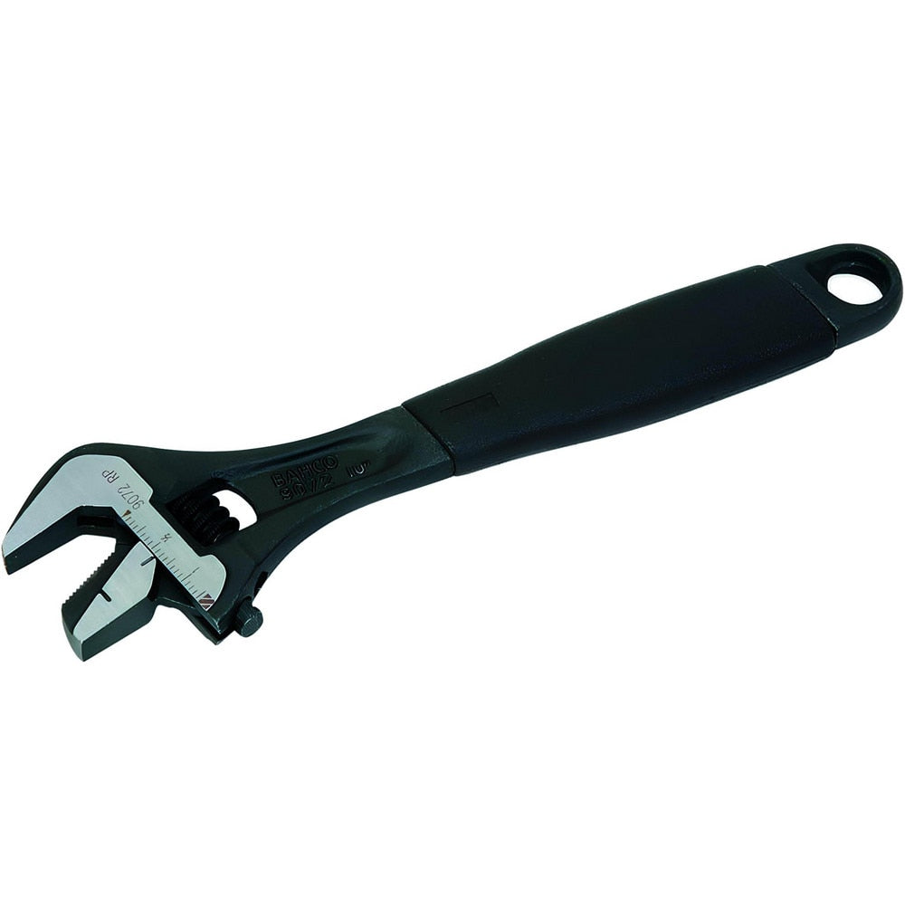 Adjustable Wrench: 10" OAL, 1-1/4" Jaw Capacity