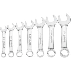 Stubby Combination Wrench Set: 7 Pc, Inch