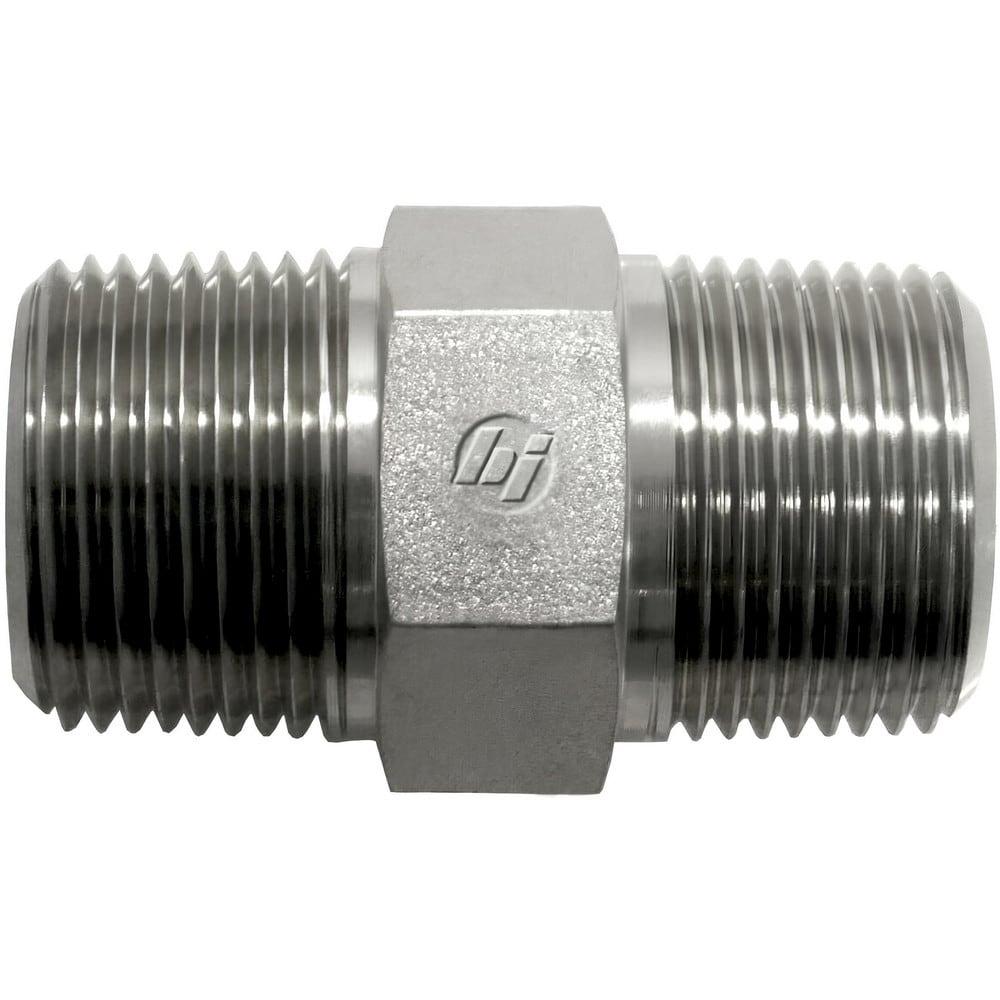 Steel Flared Tube Hex Adapter: 1/4-18 x 1/4-19 Thread