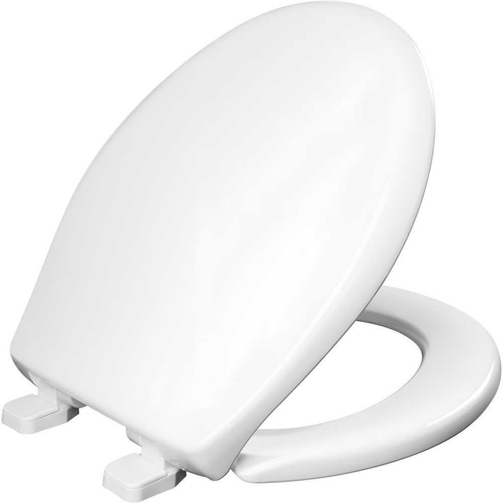 Toilet Seats; Type: Closed, Standard; Style: Round; Material: Plastic; Color: White; Outside Width: 14.250 in; Inside Width: 8.3750 in; Hinge Design: Stay-Tite;Slow Close; Length (Inch): 16.75 in