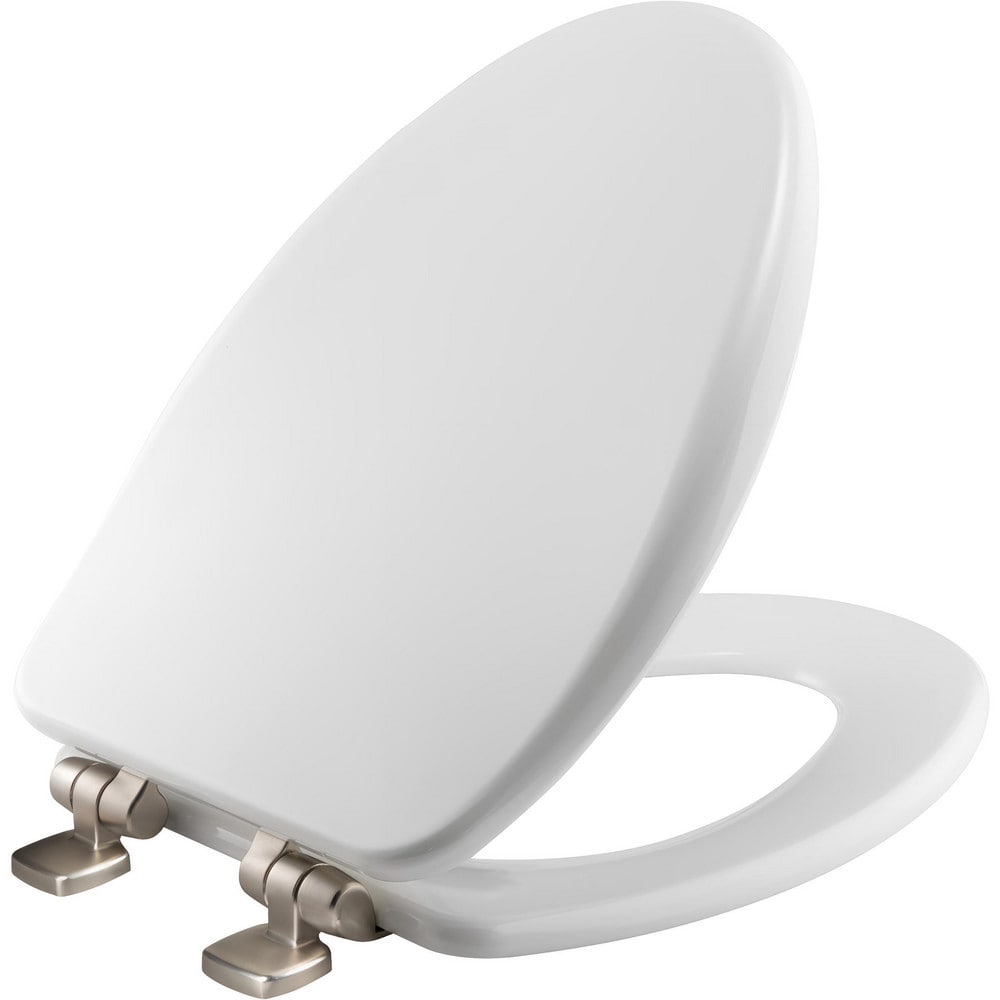 Toilet Seats; Type: Closed, Standard; Style: Elongated; Material: Enameled Wood; Color: White; Outside Width: 14.125 in; Inside Width: 8.0630 in; Hinge Design: Stay-Tite;Slow Close;Precision Seat Fit; Length (Inch): 18.88 in