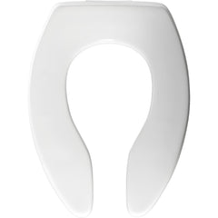 Toilet Seats; Type: Standard, Open; Style: Elongated; Material: Plastic; Color: White; Outside Width: 14.250 in; Inside Width: 7.6250 in; Hinge Design: Stay-Tite;Self-Sustaining Check;Stainless Steel; Length (Inch): 18.44 in