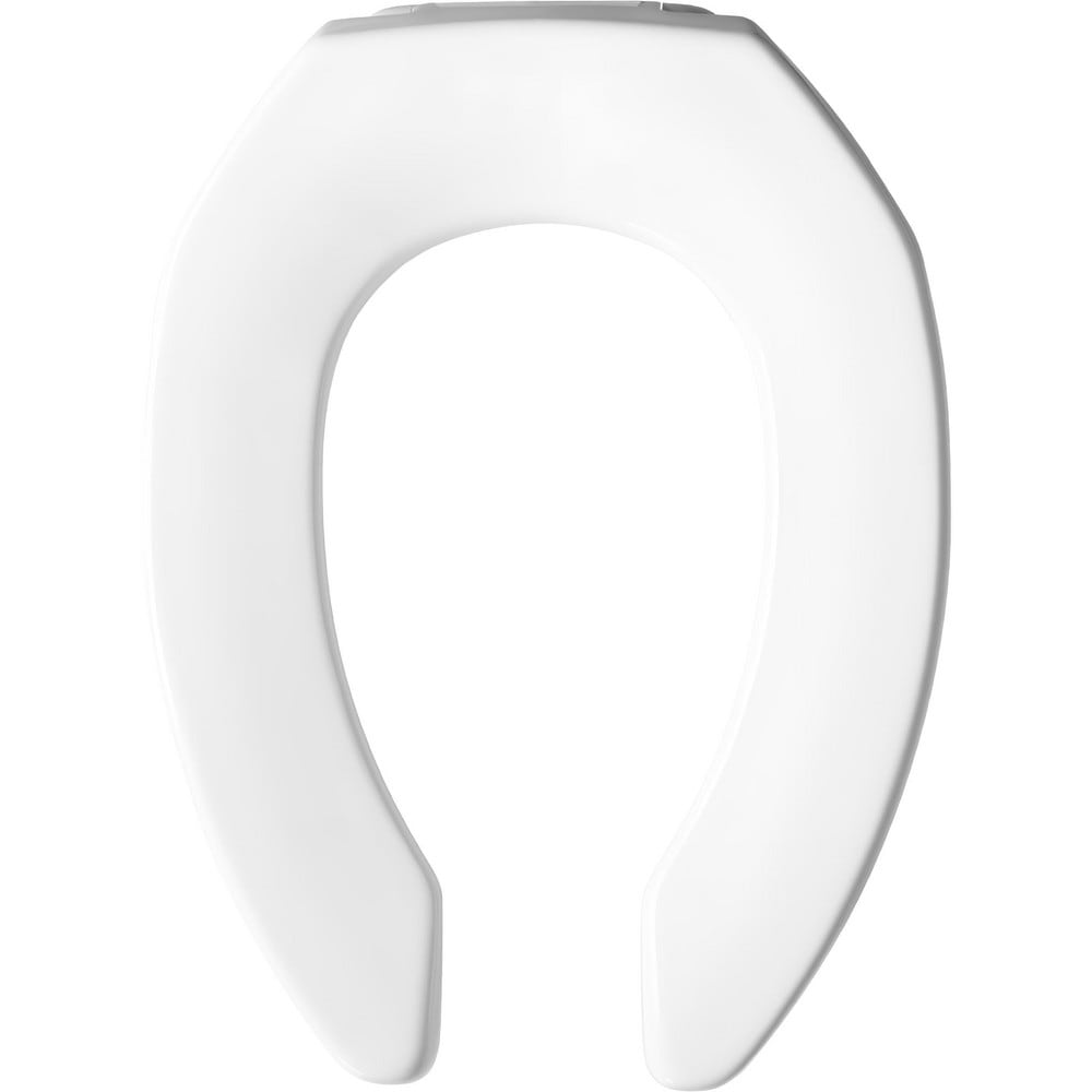 Toilet Seats; Type: Standard, Open; Style: Elongated; Material: Plastic; Color: White; Outside Width: 14.500 in; Inside Width: 7.9380 in; Hinge Design: Stay-Tite;Self-Sustaining Check;Stainless Steel; Length (Inch): 18.56 in