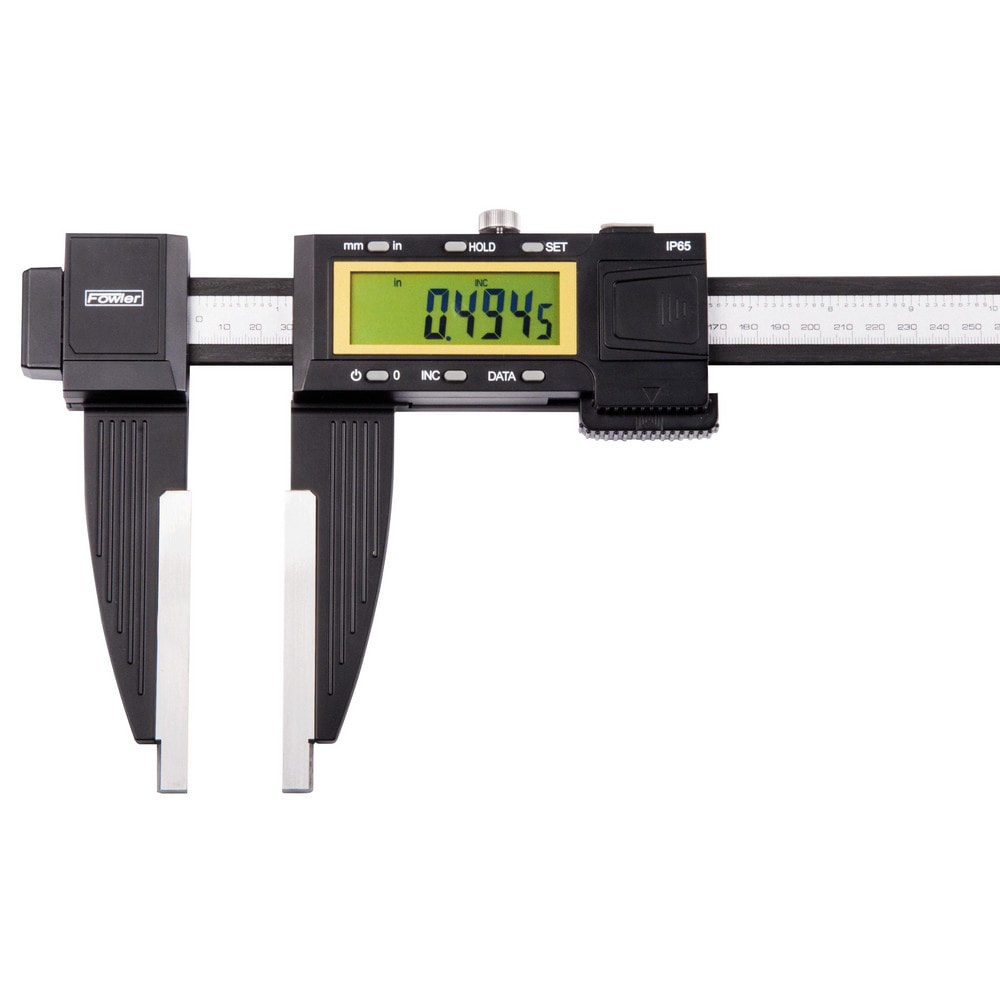 Electronic Caliper Gages; Accuracy: 0.0005, 0.01mm; Gage Type: External; Resolution: 0.0005 in; Contact Point Type: Flat to Flat; Minimum Measurement: 0; Maximum Measurement: 24.00; Tip Diameter: 0.8000; Groove Depth: 5.4 in