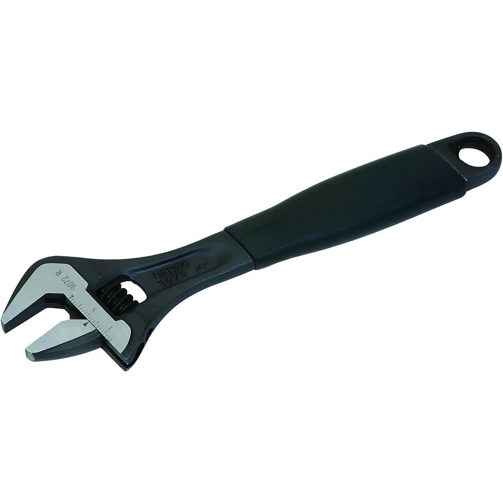 Adjustable Wrench: 10" OAL, 1-1/4" Jaw Capacity