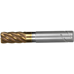 Corner Radius End Mill: 1" Dia, 1-3/4" LOC, 0.0300" Radius, 6 Flute, Solid Carbide