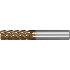 Corner Radius End Mill: 3/4" Dia, 2" LOC, 0.0300" Radius, 6 Flute, Solid Carbide