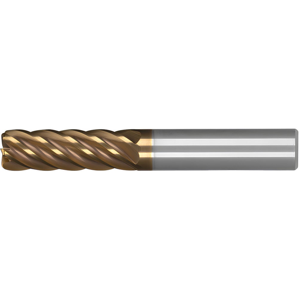 Corner Radius End Mill: 3/4" Dia, 4" LOC, 0.1900" Radius, 6 Flute, Solid Carbide