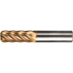 Corner Radius End Mill: 3/4" Dia, 1-5/8" LOC, 0.1200" Radius, 6 Flute, Solid Carbide