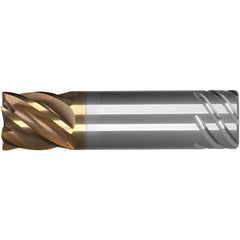 Corner Radius End Mill: 1-1/4" Dia, 3-1/2" LOC, 0.2500" Radius, 6 Flute, Solid Carbide