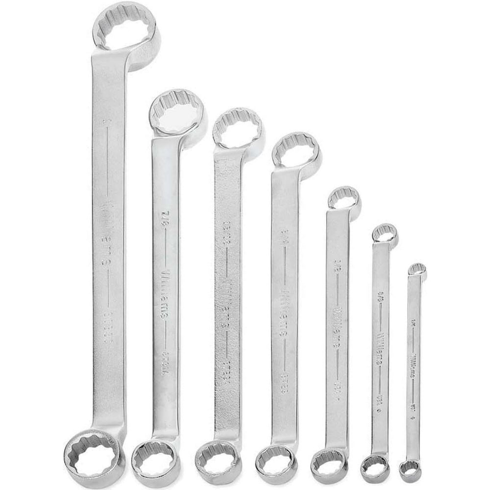 Double Head 60¬∞ Offset Box End Wrench Set: 7 Pc, Inch