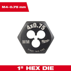 Hex Rethreading Die:  Right Hand, No Carbon Steel