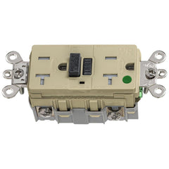 GFCI Receptacles; Grade: Industrial, Hospital; Receptacle Type: Duplex; NEMA Configuration: 5-20R; Reset Type: Manual; Body Material: PC/PBT; Color: Ivory