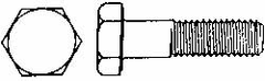 Hex Head Cap Screw: M7x1, 10.00 mm Length Under Head, Grade 8.8 Steel, Zinc Finish