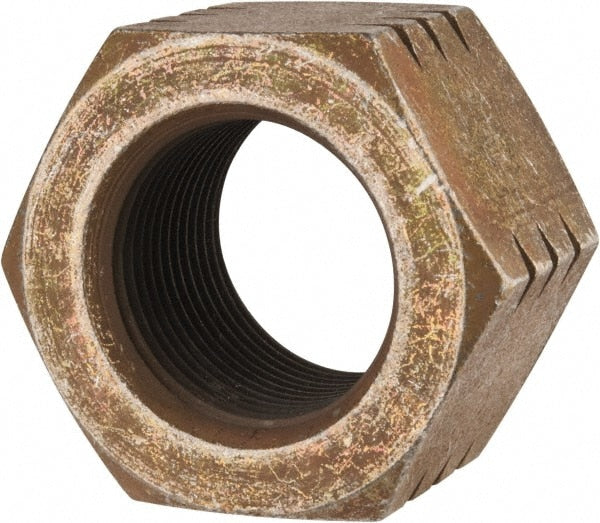 Hex Nut: 1-1/4-12, Grade L9 Steel, Yellow Zinc Dichromate, Cadmium & Waxed Finish