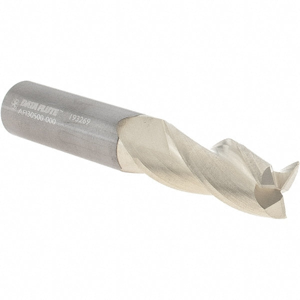 Square End Mill: 1/2" Dia, 1-1/4" LOC, 3 Flute, Solid Carbide