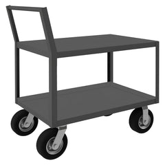 Low Deck Utility Cart: 52" Long, 24" Wide, Steel, 1200 lb Capacity, Gray