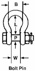 Anchor Shackle: Bolt Pin, 39683 Working Load Limit