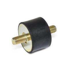 Vibration Isolators; Isolator Type: Stud/Stud; Insert Material: Zinc-Plated Steel; Isolator Material: Natural Rubber; Maximum Load Capacity: 89.00 N; Top Diameter: 9.00; Bottom Diameter: 9; Thread Size: #8-32; Overall Width: 9 mm