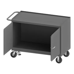 Mobile Work Centers; Center Type: Mobile Bench Cabinet; Load Capacity: 2000; Depth (Inch): 54-1/8; Height (Inch): 37-3/4; Number Of Bins: 0; Color: Gray; Overall Depth: 54.125 in; Overall Height: 37.75 in