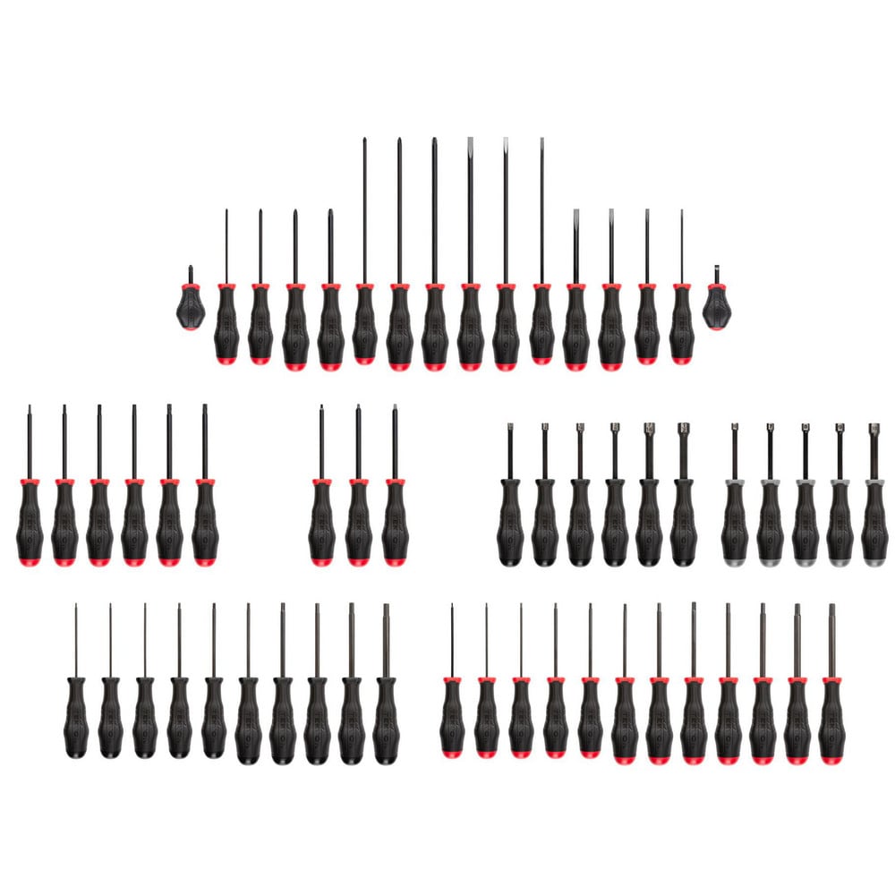 Phillips, Slotted, Torx, Hex & Nut Drivers Screwdriver Set: 61 Pc