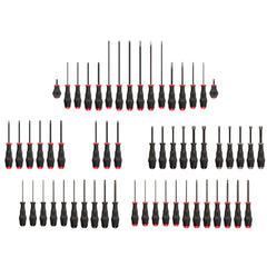 Phillips, Slotted, Torx, Hex & Nut Drivers Screwdriver Set: 61 Pc