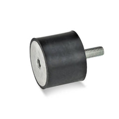 Vibration Isolators; Isolator Type: Plate/Stud; Insert Material: Zinc-Plated Steel; Isolator Material: Natural Rubber; Maximum Load Capacity: 12970.00 N; Top Diameter: 75.00; Bottom Diameter: 75; Thread Size: M12x1.75; Overall Width: 75 mm