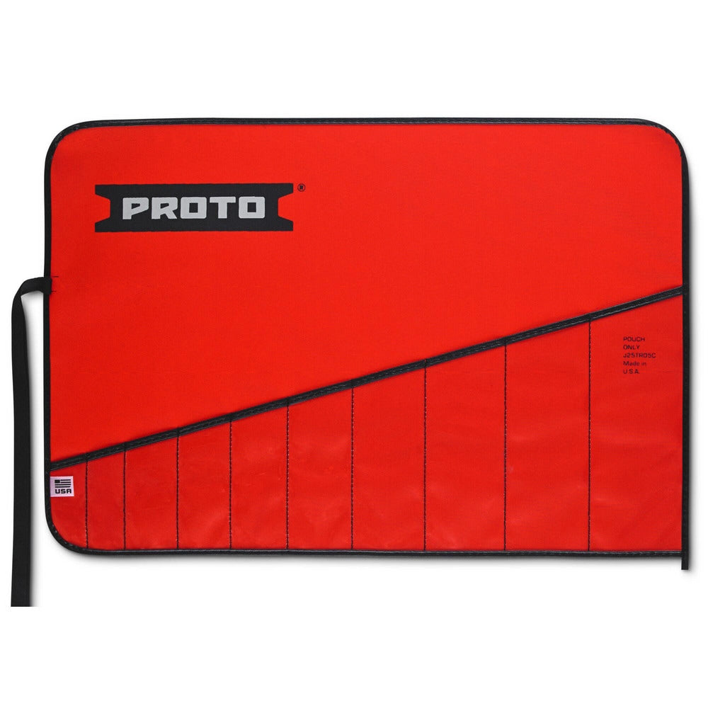 Wrench Tool Roll: 10 Pockets, Canvas, Red