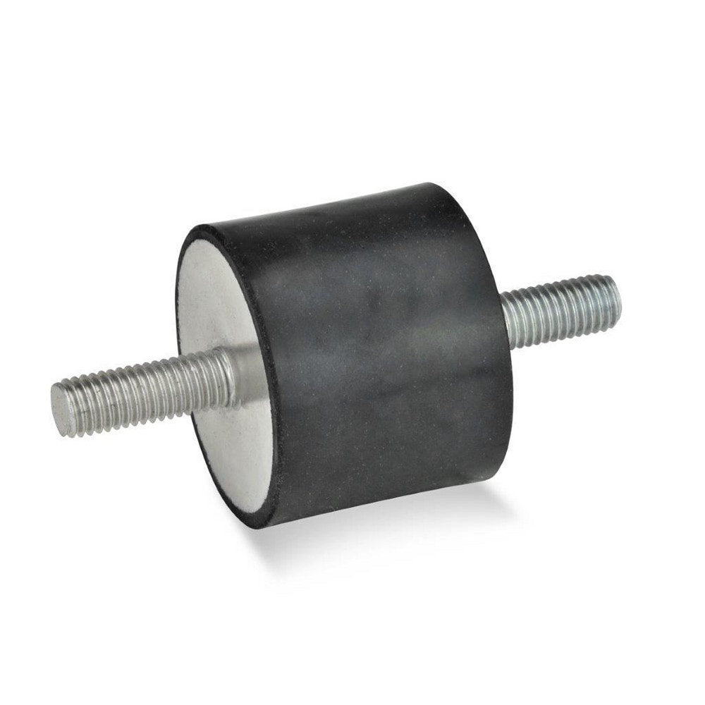 Vibration Isolators; Isolator Type: Stud/Stud; Insert Material: Zinc-Plated Steel; Isolator Material: Natural Rubber; Maximum Load Capacity: 3300.00 N; Top Diameter: 50.00; Bottom Diameter: 50; Thread Size: M10x1.5; Overall Width: 50 mm