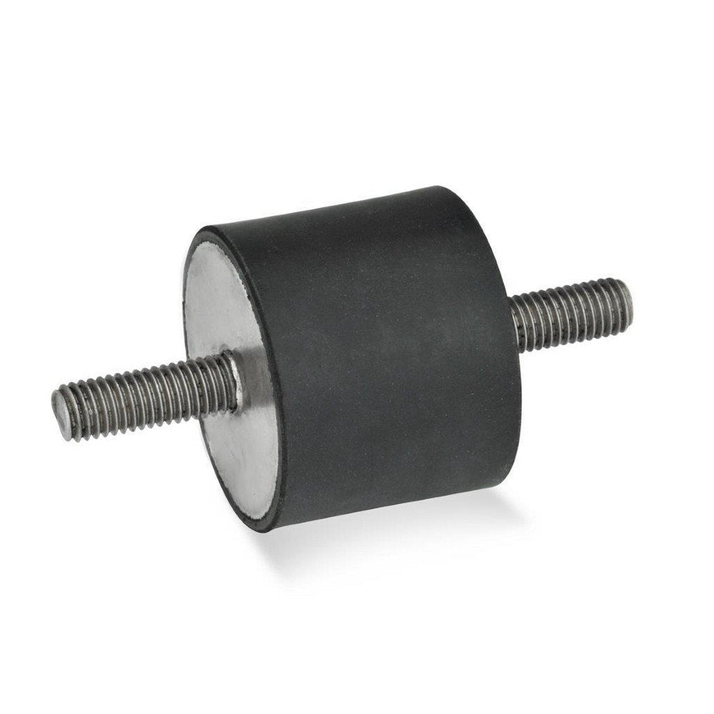 Vibration Isolators; Isolator Type: Stud/Stud; Insert Material: Stainless Steel; Isolator Material: Natural Rubber; Maximum Load Capacity: 9640.00 N; Top Diameter: 100.00; Bottom Diameter: 100; Thread Size: M16x2; Overall Width: 100 mm