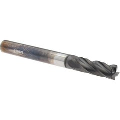 Corner Radius End Mill: 1/4" Dia, 3/4" LOC, 0.0150" Radius, 4 Flute, Solid Carbide