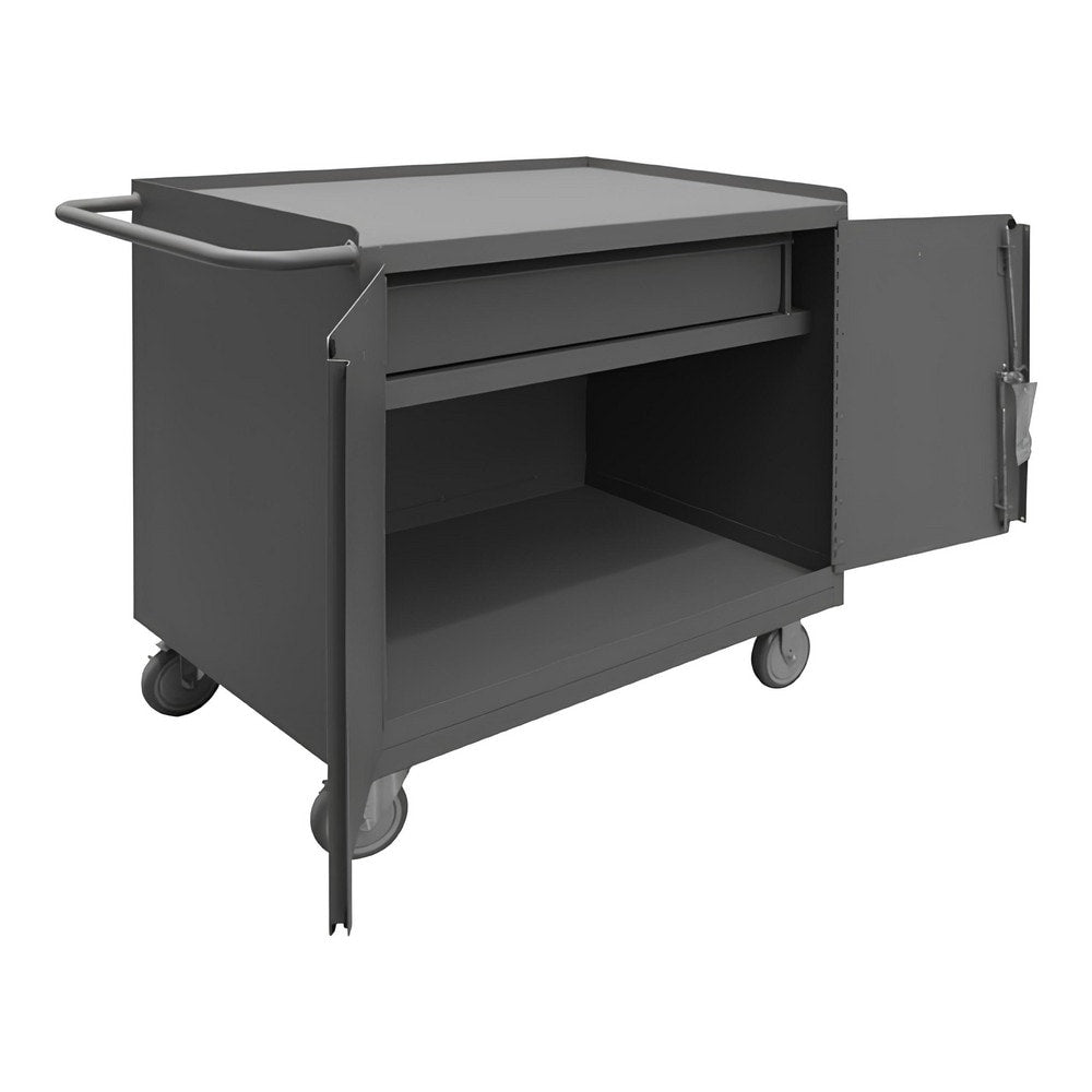 Mobile Work Centers; Center Type: Mobile Bench Cabinet; Load Capacity: 1400; Depth (Inch): 42-1/8; Height (Inch): 36-3/8; Number Of Bins: 0; Color: Gray; Overall Depth: 42.125 in; Overall Height: 36.375 in