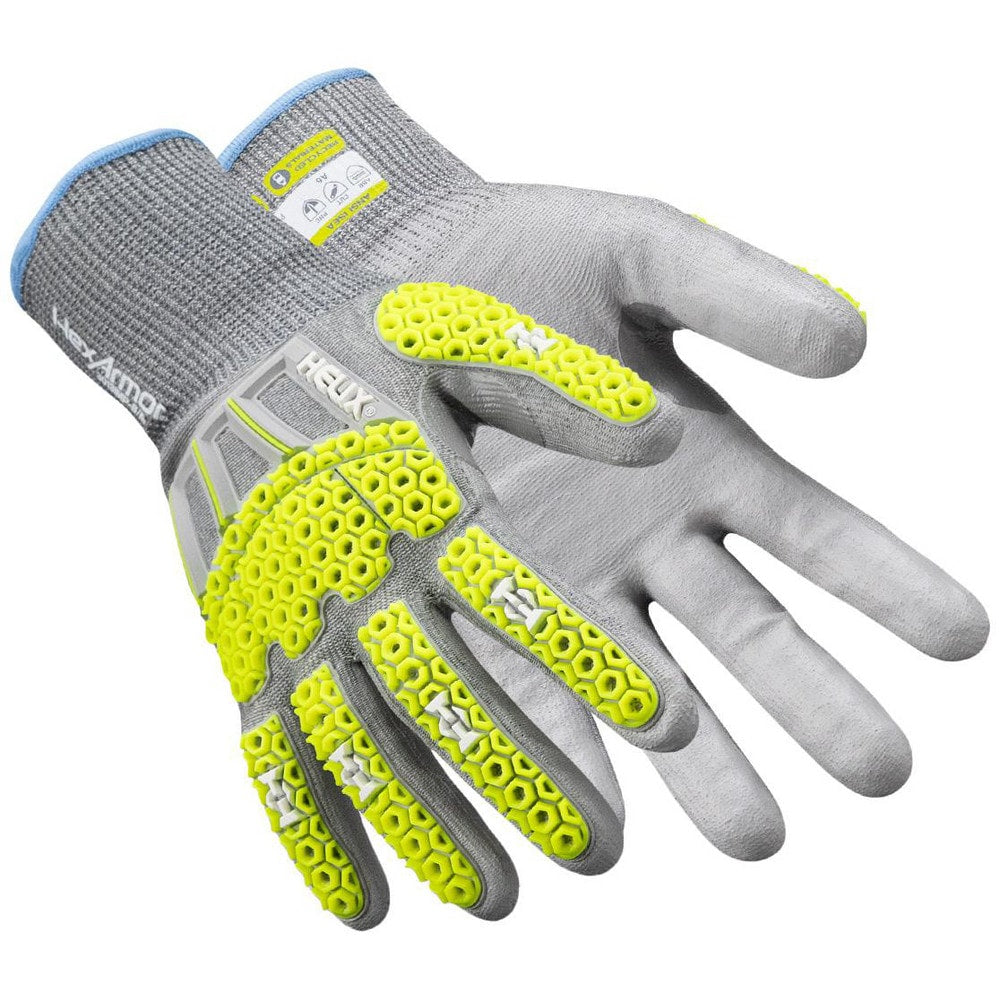 Abrasion Resistant, Cut & Puncture-Resistant & Impact-Resistant Gloves: Helix 3013IMP, Size Medium, ANSI Cut A6, ANSI Puncture 4, Polyurethane, HPPE