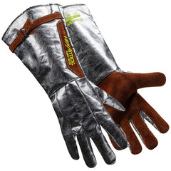 Welding Gloves: HeatArmor&trade; HeatArmor 5060, Size Small, Aluminized Carbon-Para Aramid Blend-Coated, Aluminized Aramid & Cowhide Leather, Pair, for Foundry Operations & Stick Welding