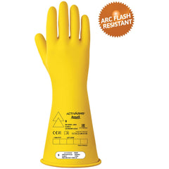 Rubber Linesman Gloves: Activarmr RIG114Y, Class 1, Size X-Large, 14" Long