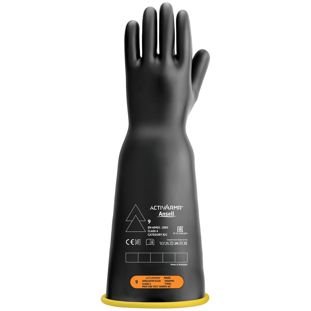 Rubber Linesman Gloves: Activarmr RIG418YBBC, Class 4, Size 2X-Large & X-Large, 18" Long