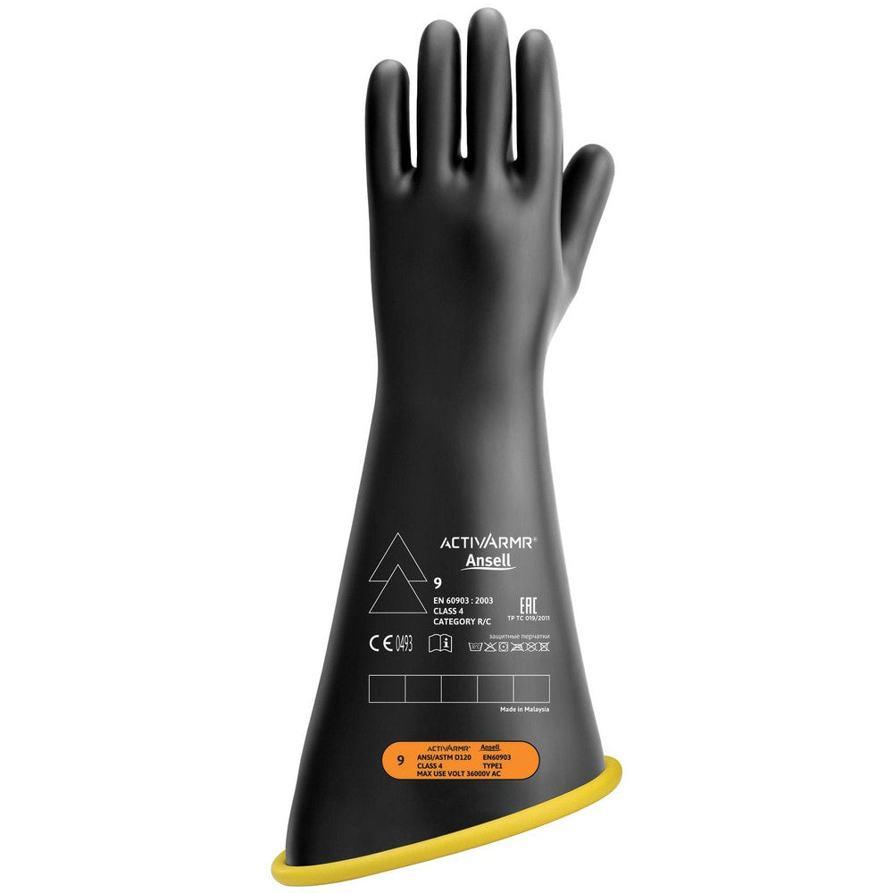 Rubber Linesman Gloves: Activarmr RIG418YBCC, Class 4, Size Large, 18" Long