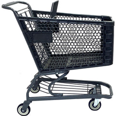 Shopping Cart Utility Cart: 38-37/50" Long, 21-15/32" Wide, Plastic, 248.000 lb Capacity, Gray