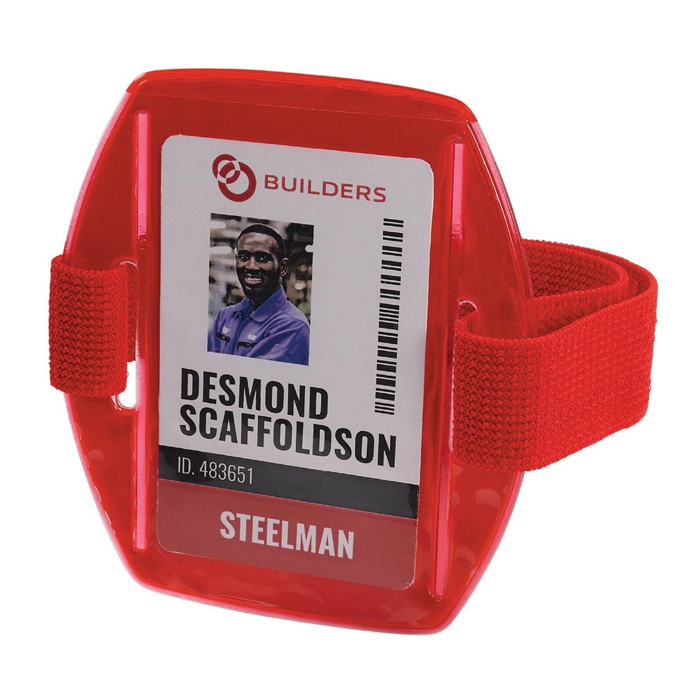 Badge Holders; Material: Vinyl; Horizontal/Vertical Holder: Vertical; Overall Length: 4.25; Color: Red