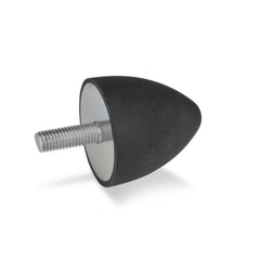 Vibration Isolators; Isolator Type: Plate/Stud; Insert Material: Zinc-Plated Steel; Isolator Material: Natural Rubber; Maximum Load Capacity: 650.00 N; Top Diameter: 30.00; Thread Size: M8x1.25; Overall Width: 30 mm