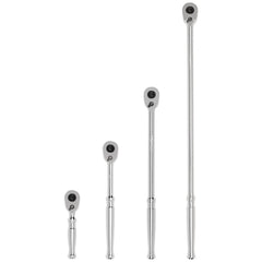 Ratchet Sets; Drive Size: 3/8 in; Overall Length (Inch): 12, 18, 8, 4-1/2; Head Shape: Pear; Head Features: Compact; Head Style: Reversible, Fixed; Material: Steel; Handle Type: Compact; Finish: Full-Polished