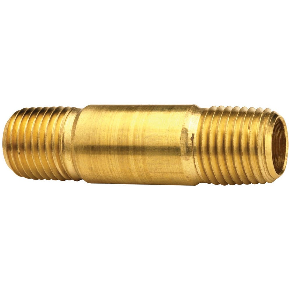 Brass & Chrome Pipe Fittings; Fitting Type: Pipe Nipple; Fitting Size: 1/8; End Connections: MNPT; Material Grade: 360; Connection Type: Threaded; Pressure Rating (psi): 1000; Fitting Shape: Straight; Thread Standard: NPT