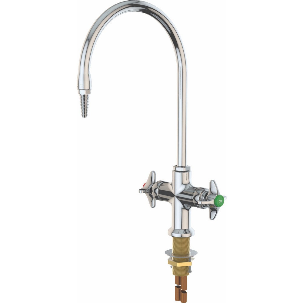 Lavatory Faucets; Inlet Location: Bottom; Inlet Pipe Size: 3/8" O.D. Flexible Copper Tubing; Spout Type: Swivel Gooseneck; Inlet Gender: Female; Maximum Flow Rate: 3.0; Material: Brass; Finish/Coating: Polished Chrome