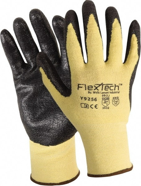 Cut, Puncture & Abrasion-Resistant Gloves: FlexTech&trade; Y9256, Size Small, ANSI Cut A2, ANSI Puncture 2, Foam Nitrile, Kevlar & Lycra