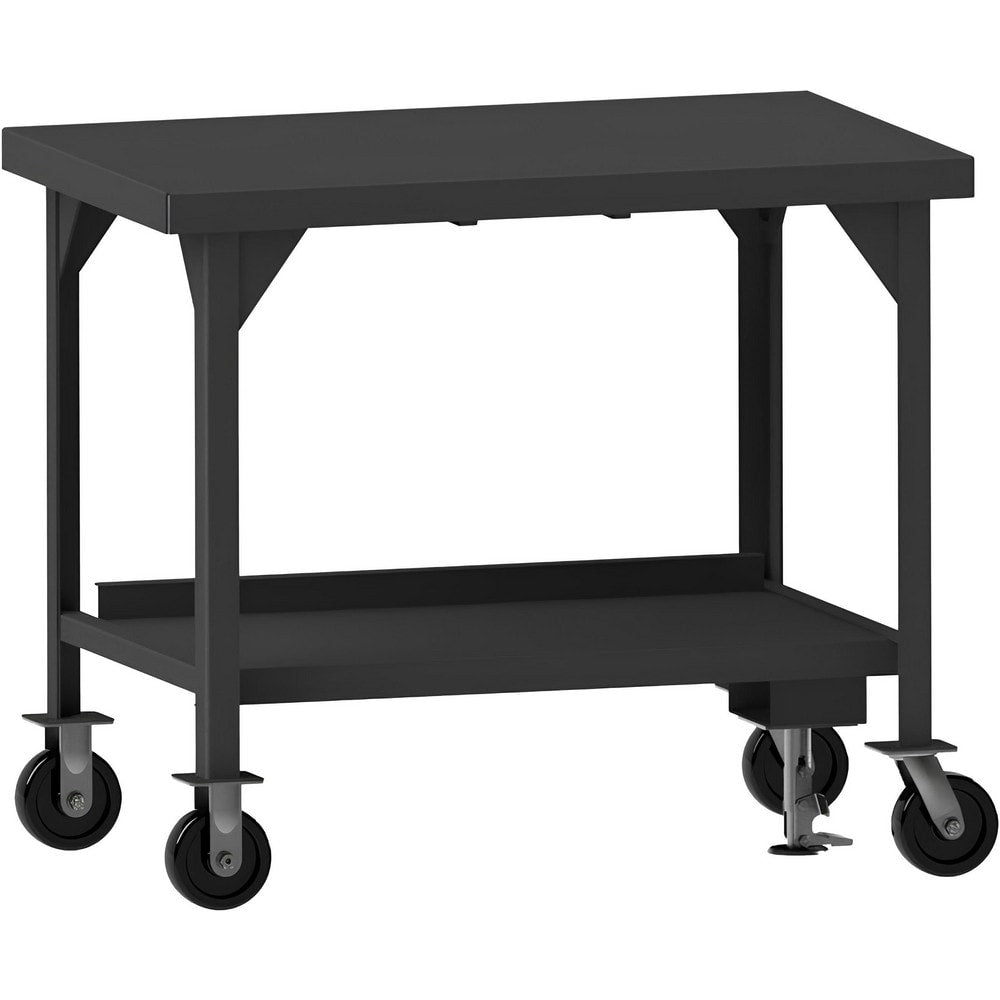 Mobile Work Benches; Type: Heavy-Duty Mobile Workbench with Floor Lock; Bench Type: Heavy-Duty Mobile Workbench; Edge Type: Square; Depth (Inch): 30; Leg Style: Fixed; Load Capacity (Lb.