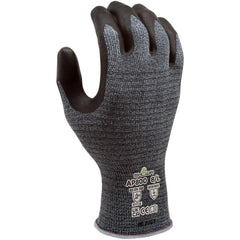 Coated Anti-Static Gloves: Palm & Fingertips Coated, Nitrile, Size Medium, Gray, Static Dissipative