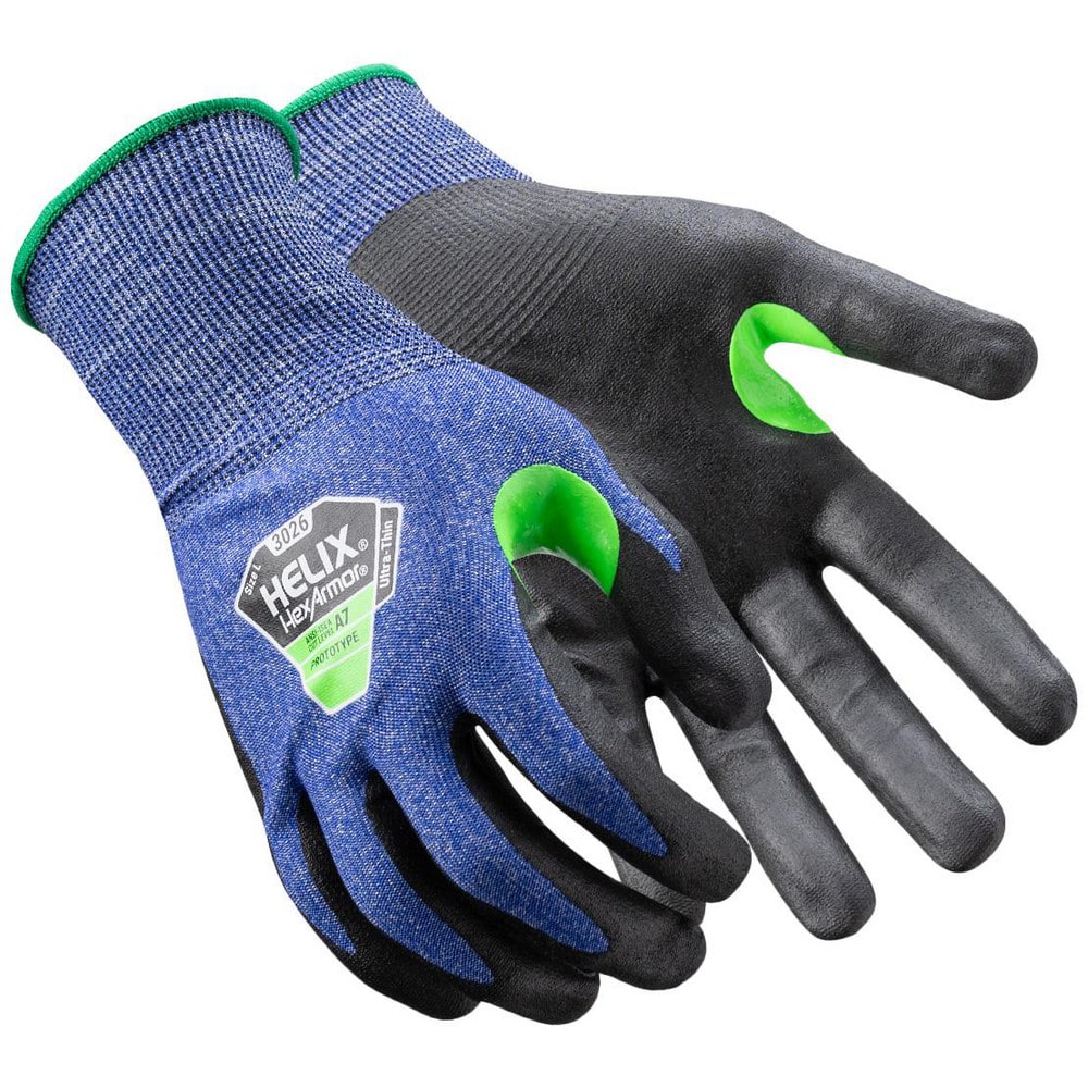 Cut, Puncture & Abrasion-Resistant Gloves: Helix Helix 3026, Size Large, ANSI Cut A7, ANSI Puncture 2, Nitrile, HPPE Blend