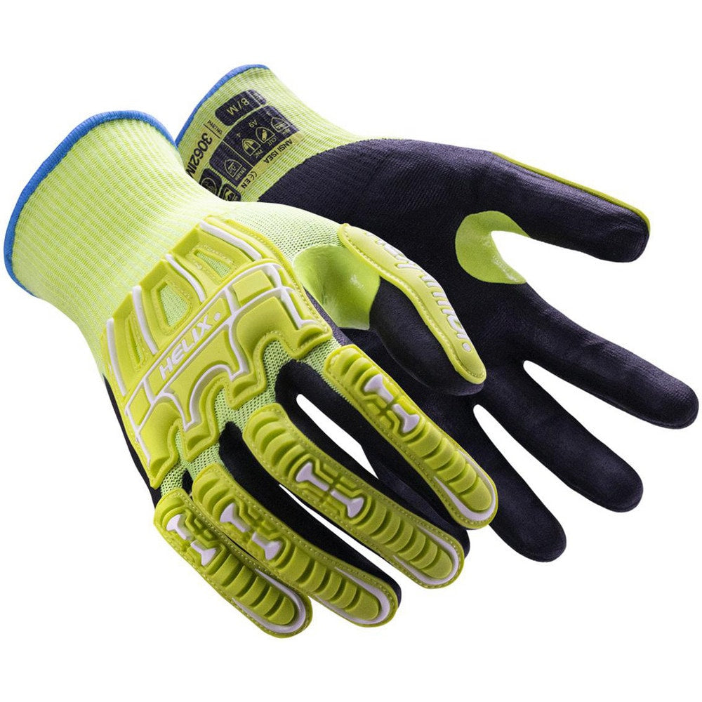 Cut, Puncture & Abrasion-Resistant Gloves: Helix Helix 3062IMP, Size 3X-Large, ANSI Cut A9, ANSI Puncture 4, Nitrile, HPPE Blend